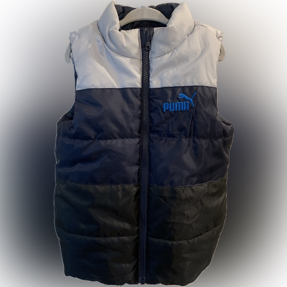 PUMA Kids' Navy and Black Puffer Vest